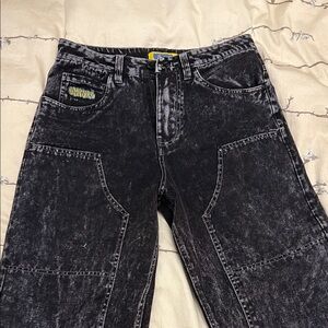 Empire Black Acid Wash Skate Jeans